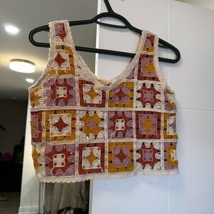 Multicolor Crochet Patterned Women's Top